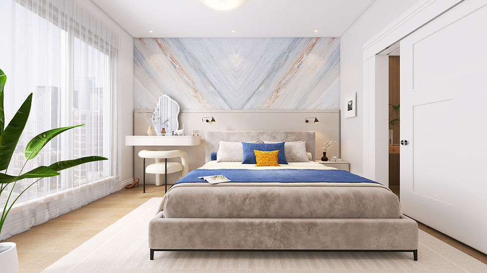 virtuelles Home Staging eines Schlafzimmers. Schlafzimmer interior design