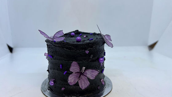 Black Cake w/ Purple Butterfly