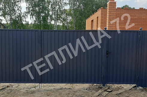 Ворота и калитка из профнастила в рамке Теплица72.jpg