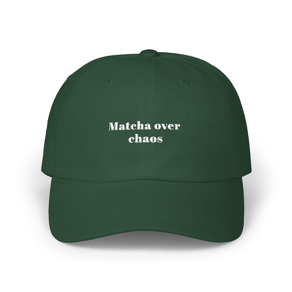 Thumbnail: Embroidered 'Mother Over Chaos' Classic Cap — Minimal Beige Hat