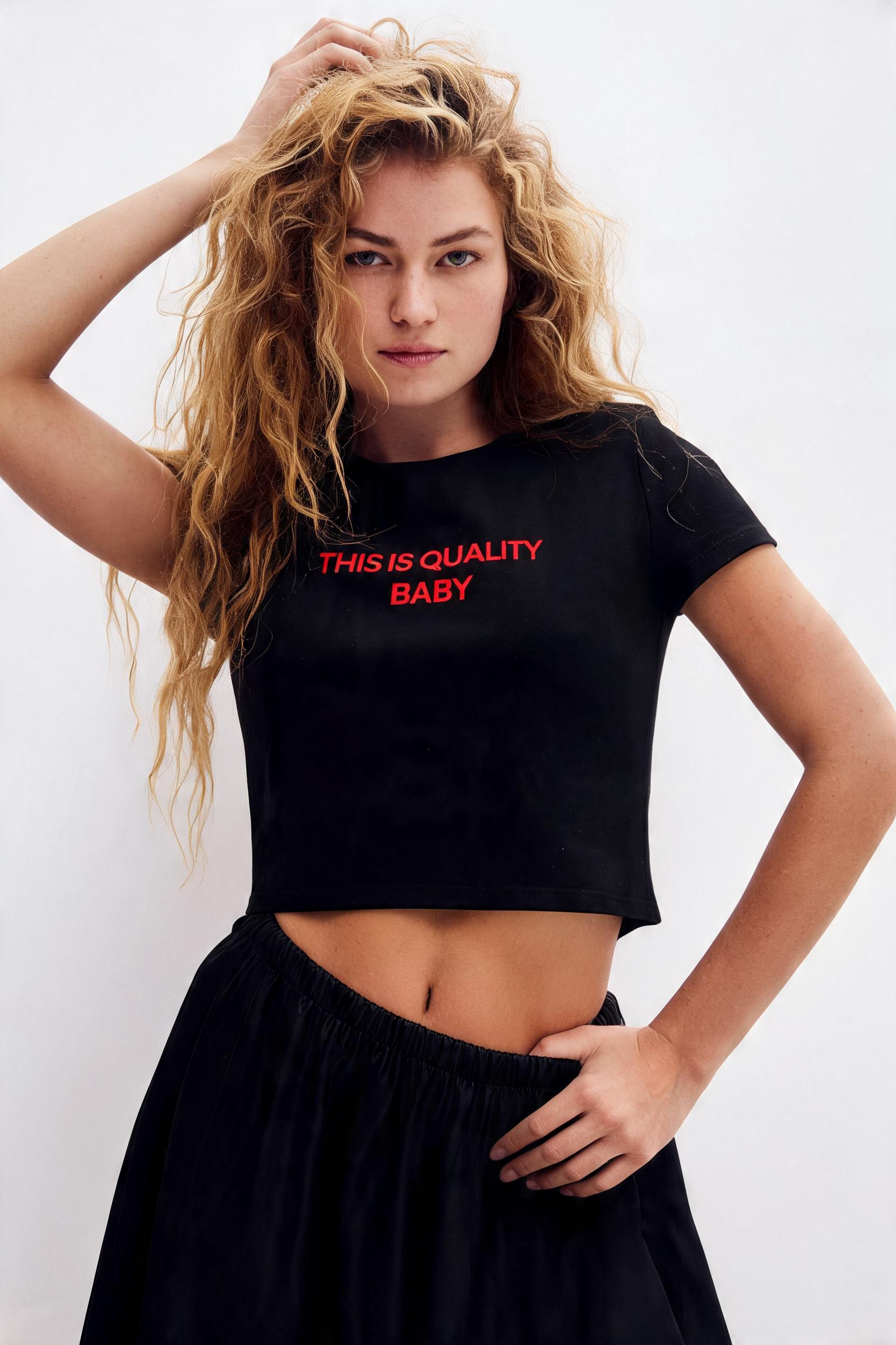 This Is Quality Baby crop tee