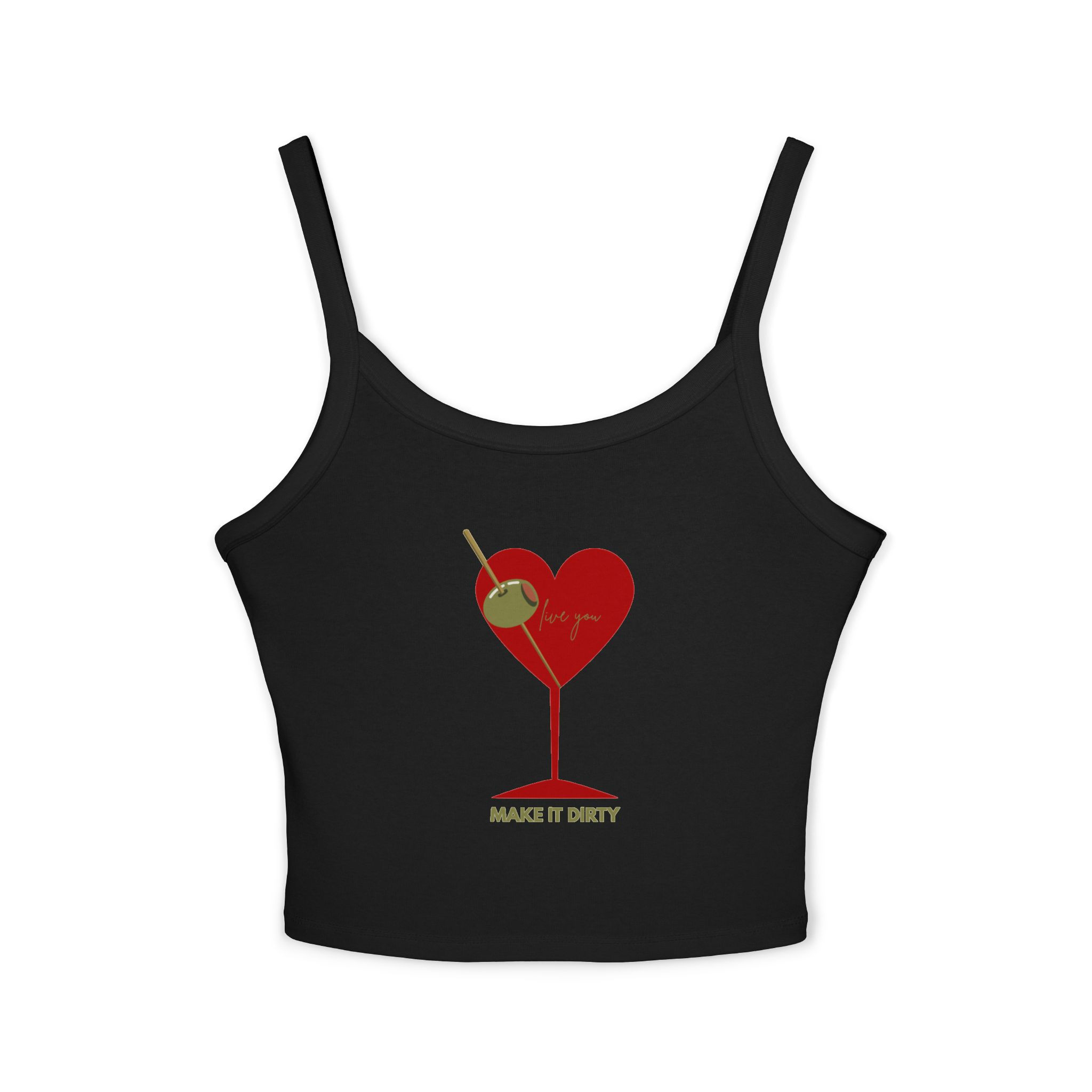 Heart Martini with Olive Tank Top, Cocktail Love Graphic