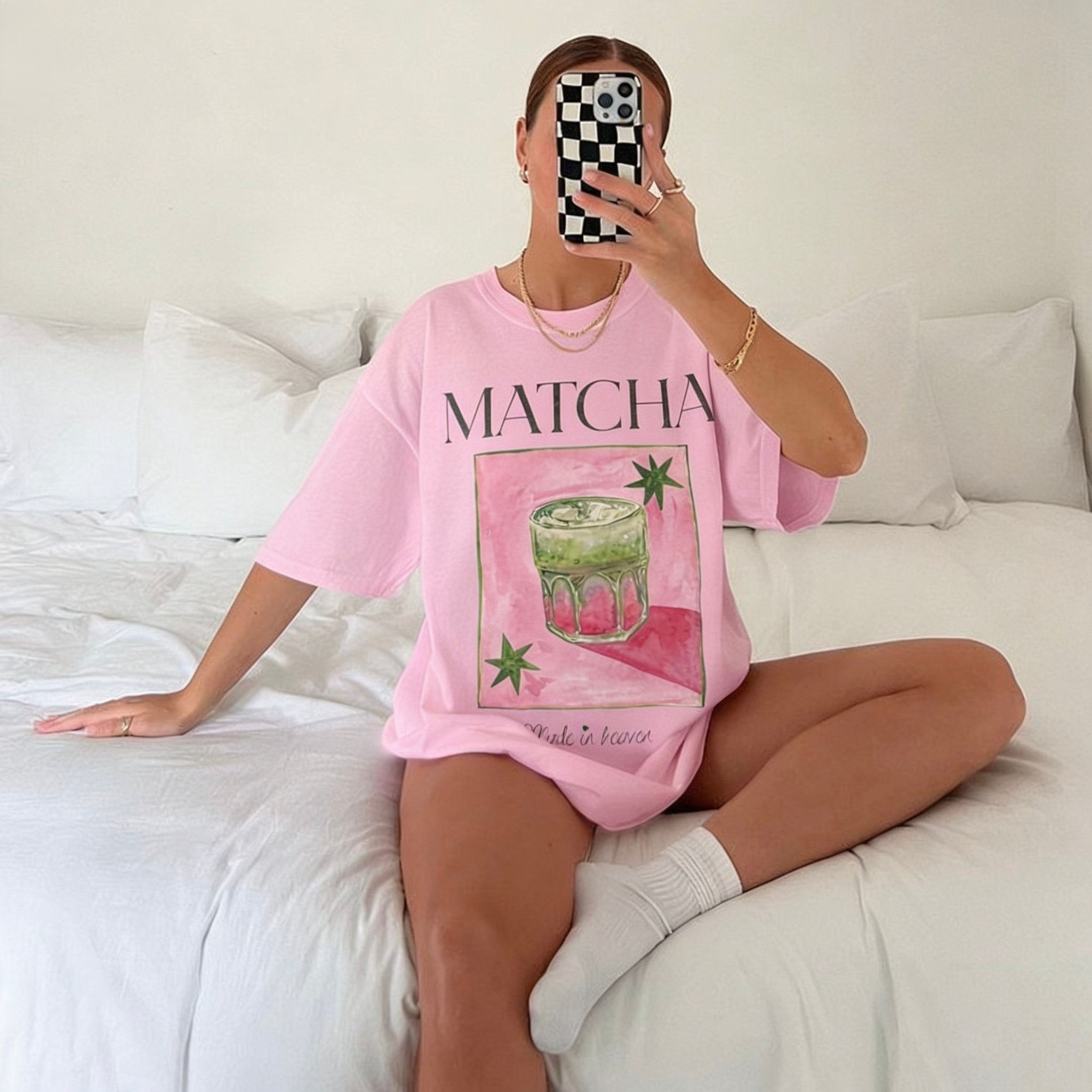 Matcha T-Shirt | Green Graphic Tee, Y2K Aesthetic Shirt, Cool Summer Tee 