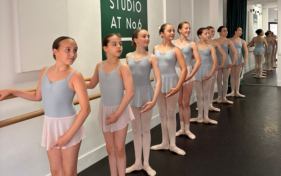JPDC Associate dancers standing at the ballet barre