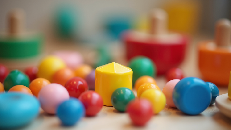 Close-up view of sensory play materials used in occupational therapy