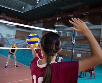 Acción del juego de voleibol