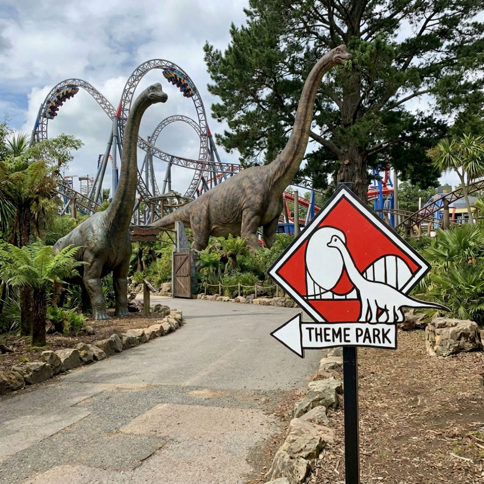 Theme Park Sign in Action Ai Manipulation