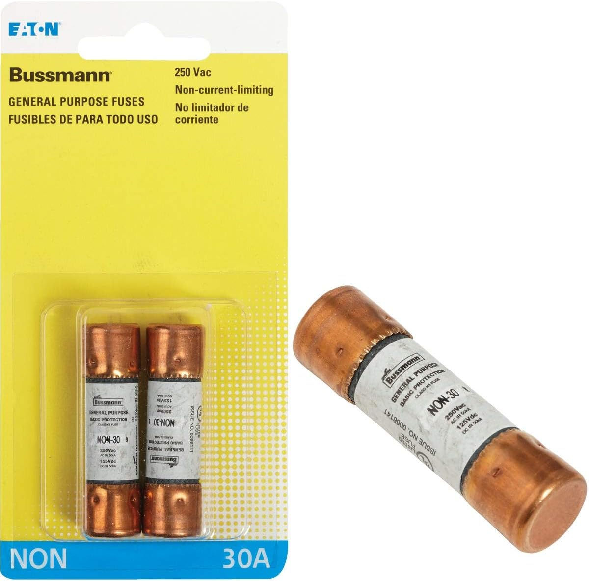 Bussman BP/NON-30 30 Amp 250 Volt Fast Acting Cartridge Fuses
