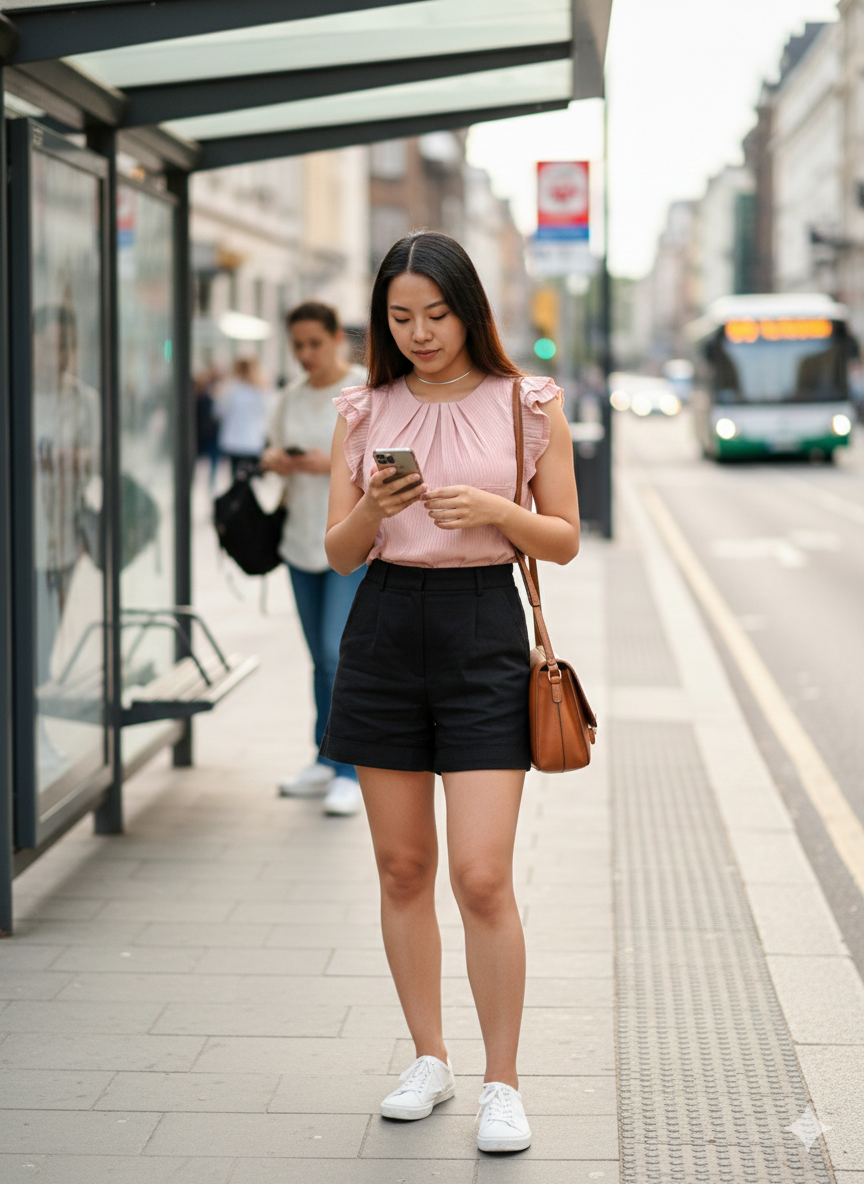 Miniatura: I.IEQ1137	 - BLUSA COM DECOTE DRAPEADO MANGA VAZÉ CURTA DUPLA PARA FARDAMENTO