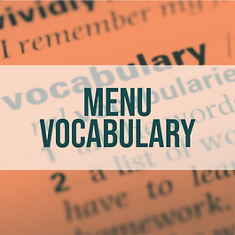 Menu Vocabulary