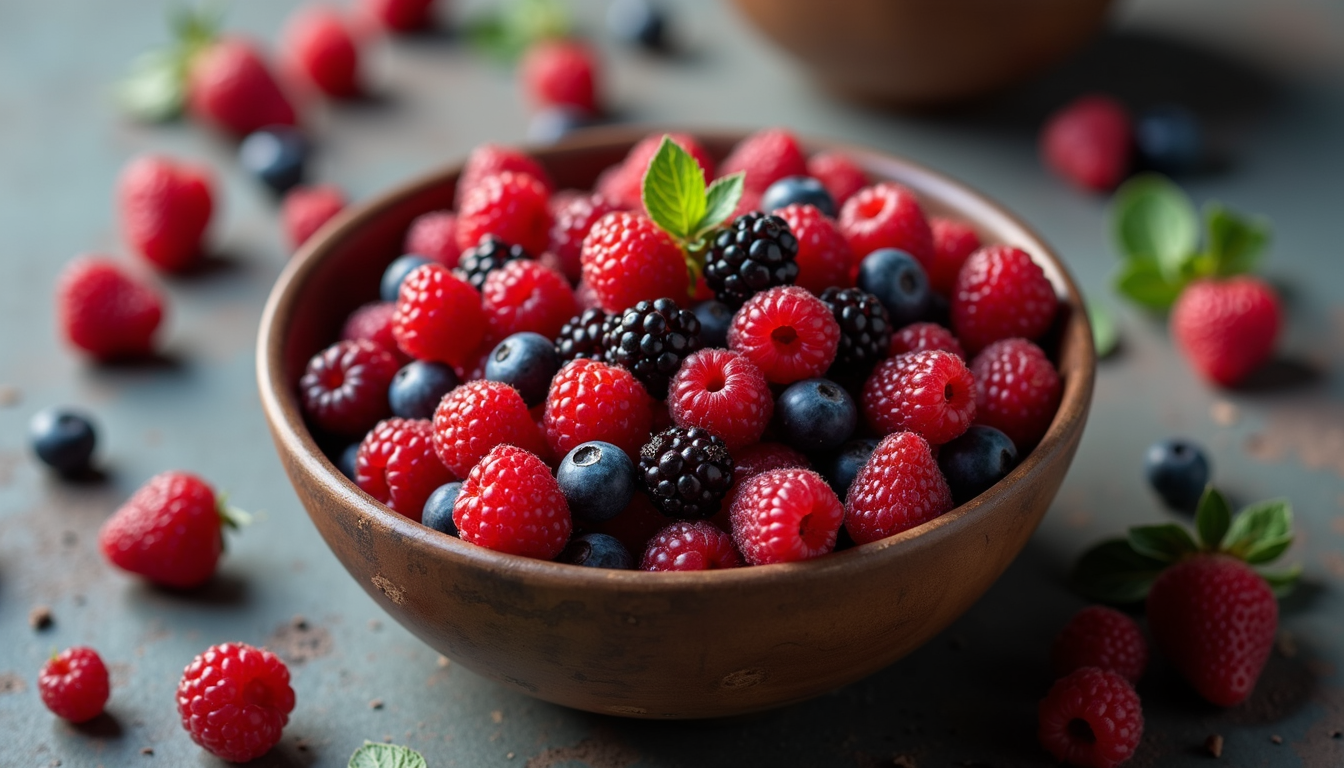 Bowl filled with antioxidant-rich berries