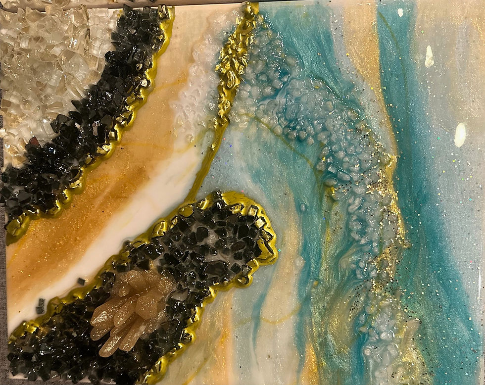 Create a Crystal Geode Resin Canvas - Beginner Friendly