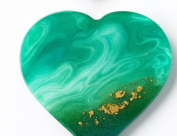Thumbnail: Heart resin coaster mold from Painting With Resin starter kit