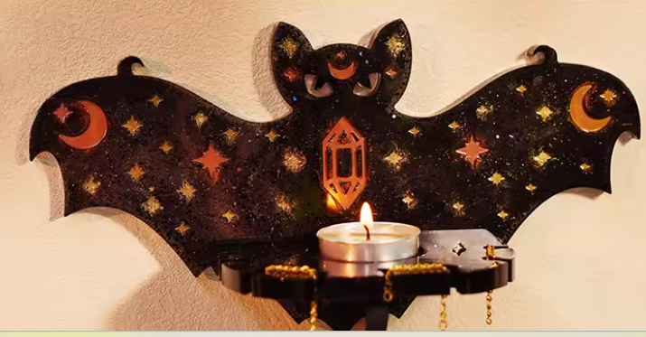 Handmade resin jewelry tray with ocean wave effect