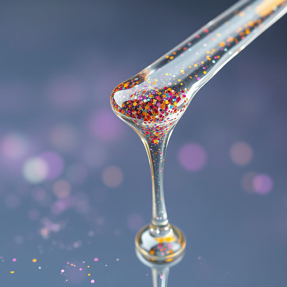 resin sticky dripping off a stick with clear resin and sparkles inside like glitter.jpg