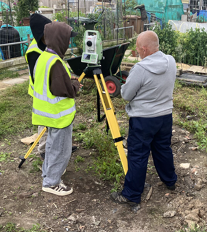 Phil working with the students