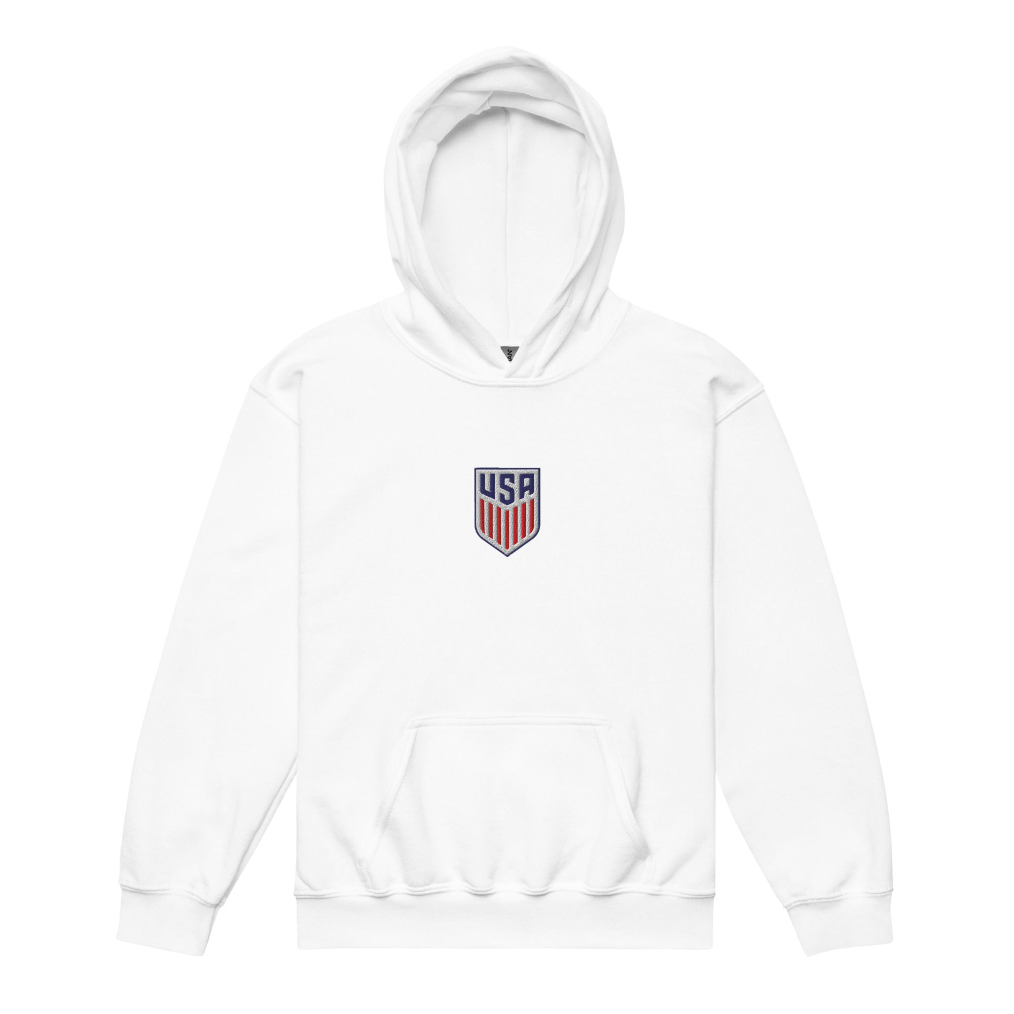 USA Soccer Hoodie – Premium White Sweatshirt with National Team Crest for Fans