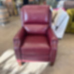 Thumbnail: Burgundy Leather Push Recliner 