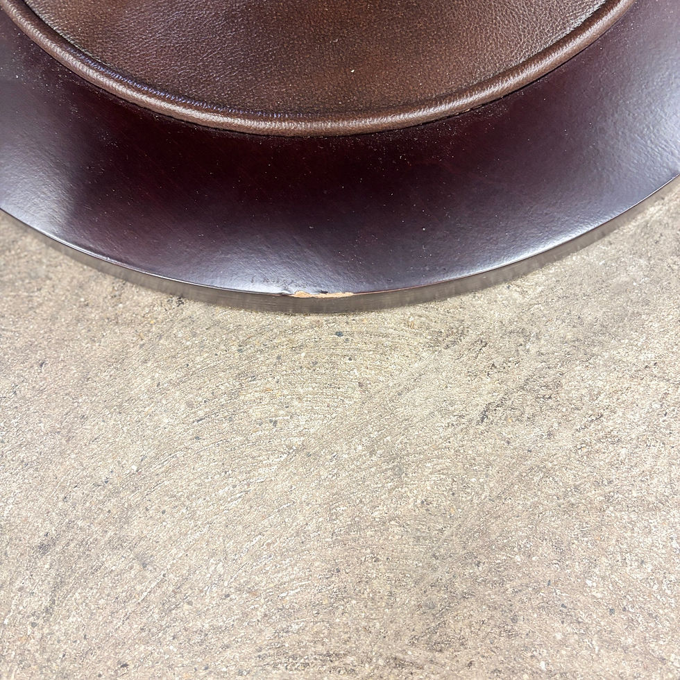 Thumbnail: Brown Genuine Leather Swivel Chair w/ Ottoman
