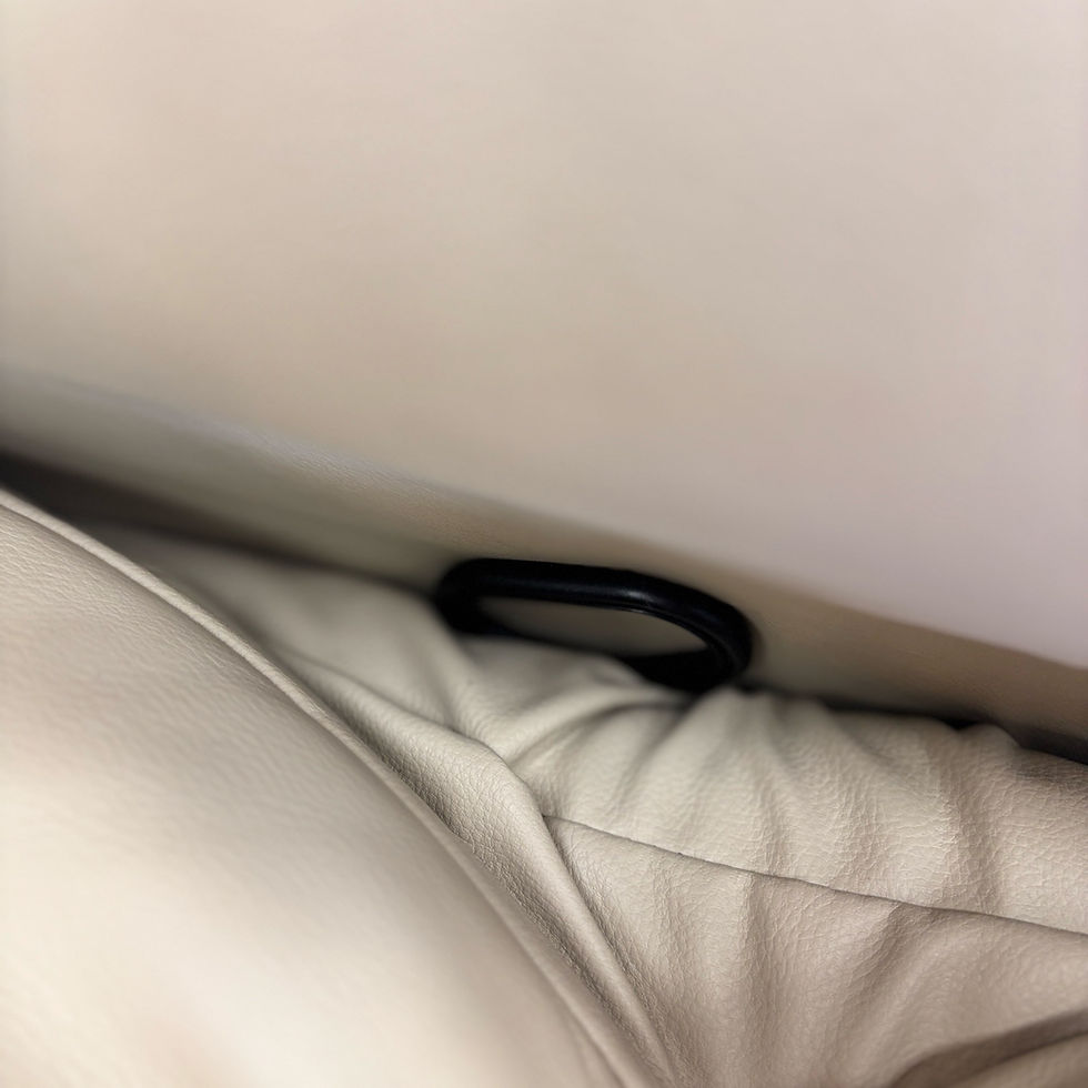 Thumbnail: Cream Leather Manual Sofa