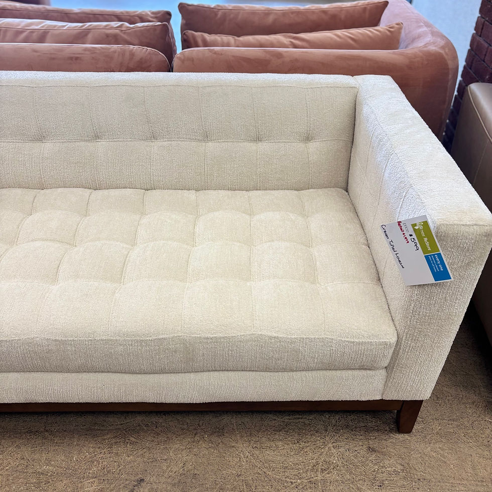 Thumbnail: Cream Tufted Loveseat