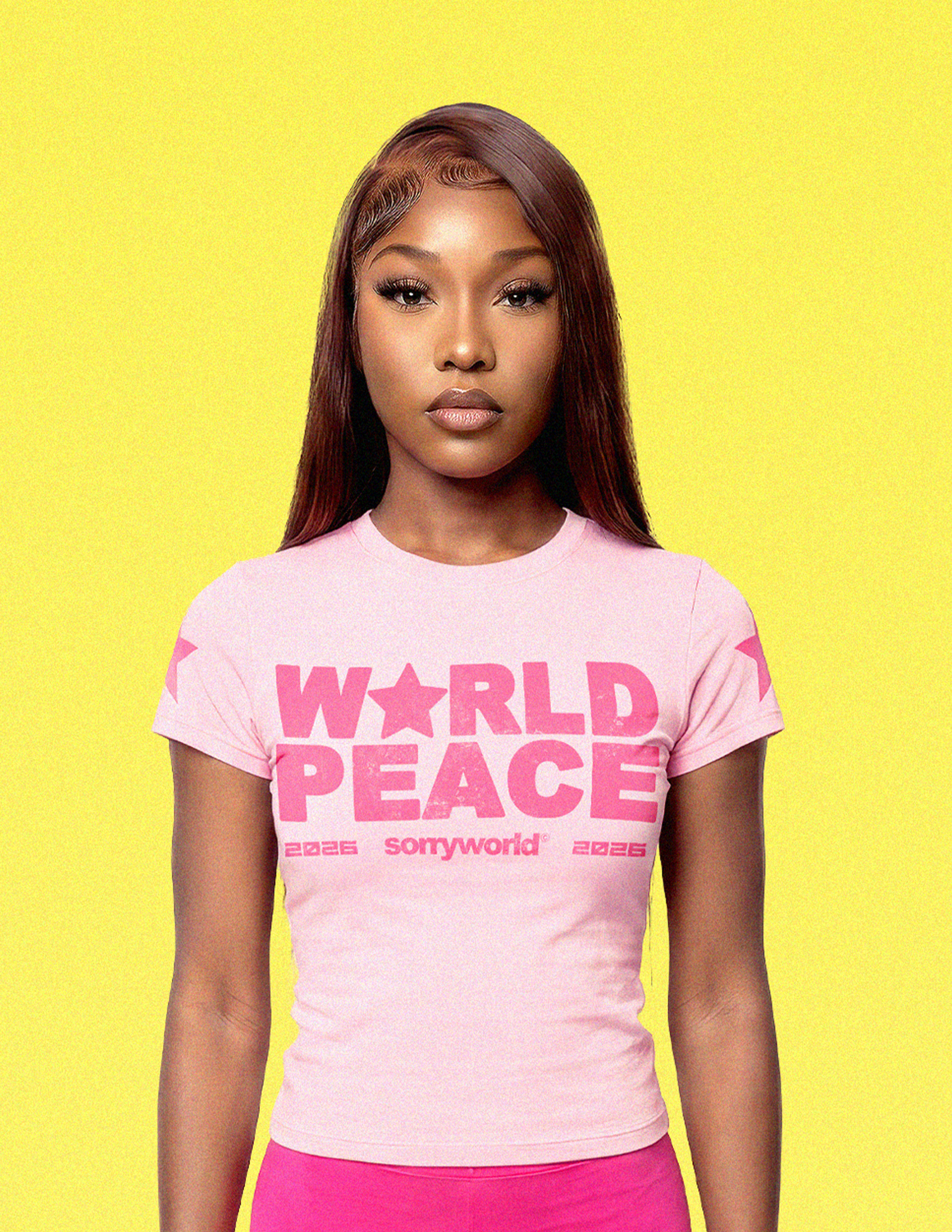 World Peace Tee Pink