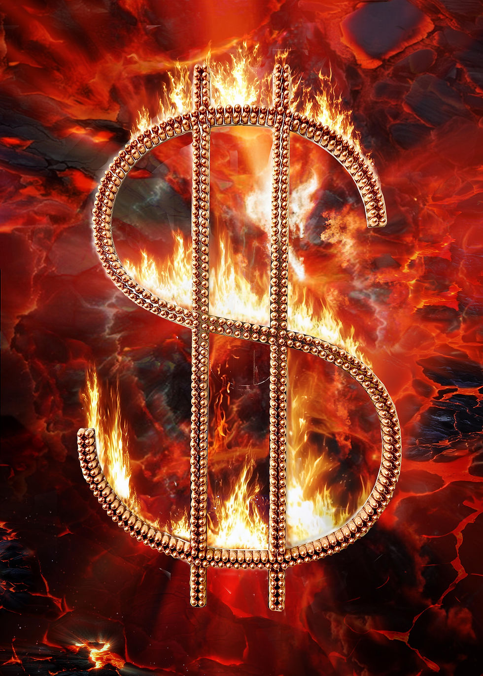 Fire Dollar, bullets on digital print, 100x70x3 cm, Nicola Evangelisti, 2024