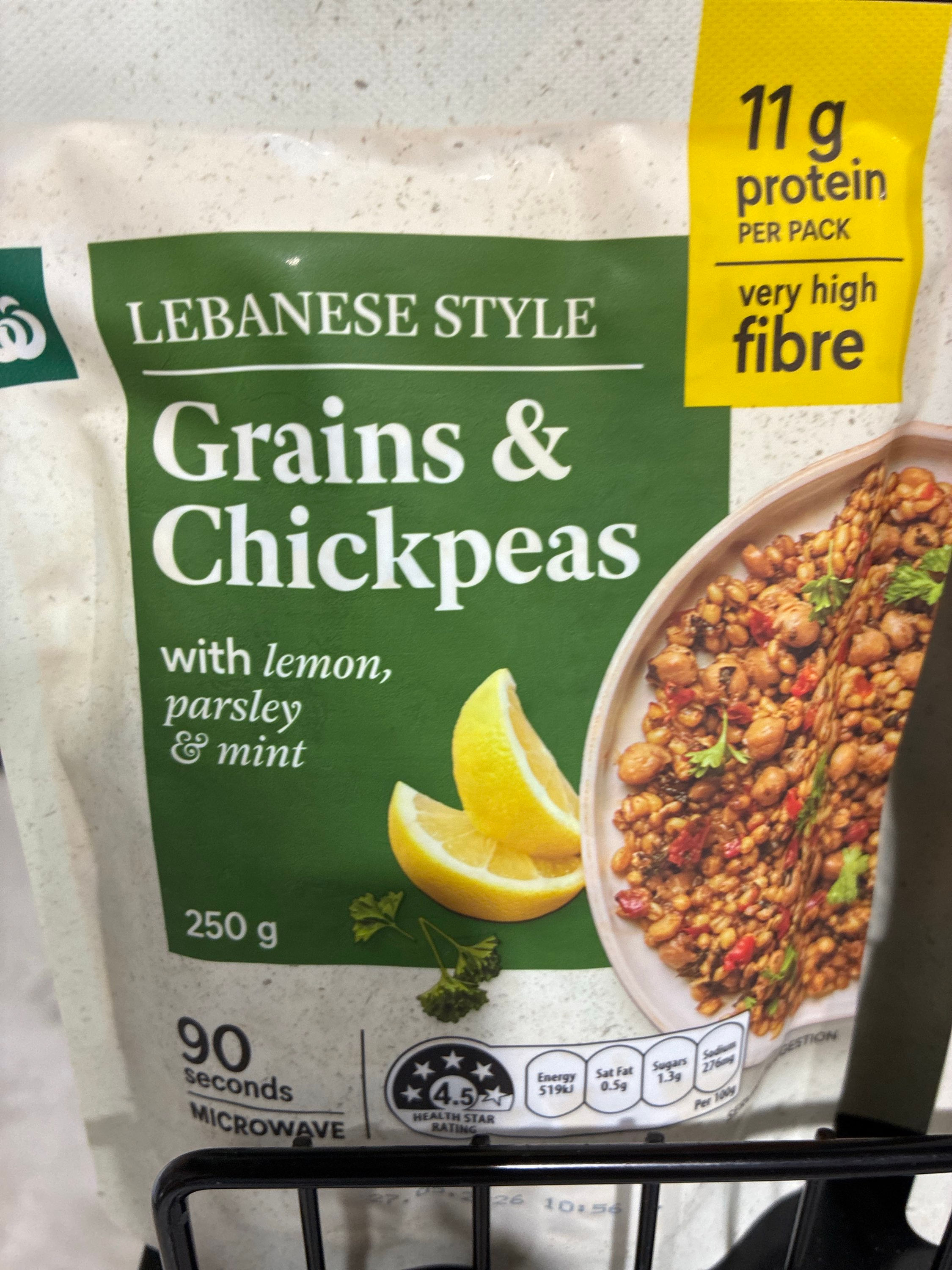Lebanese style grains & chickpeas  with lemon parsley &mint