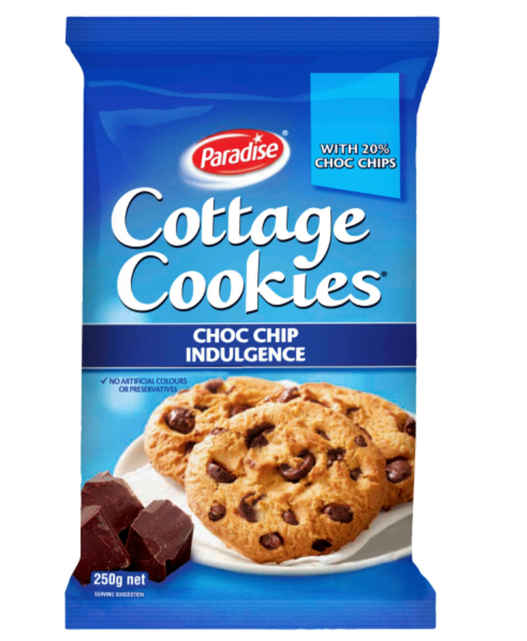 PARADISE Cottage Cookies Choc Chip Indulgence 250g