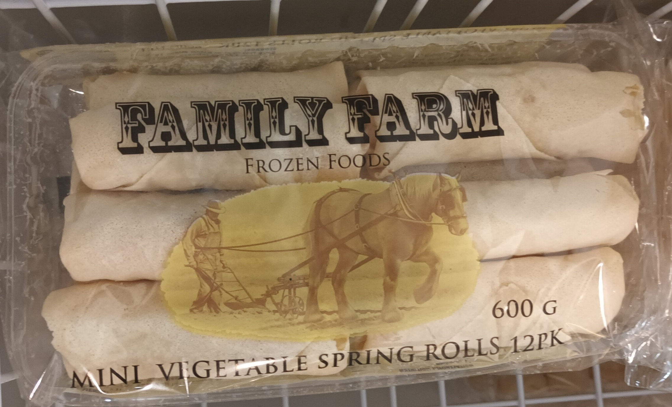 FAMILY FARM Mini Vegetable Spring Rolls 12 pack  (600g)