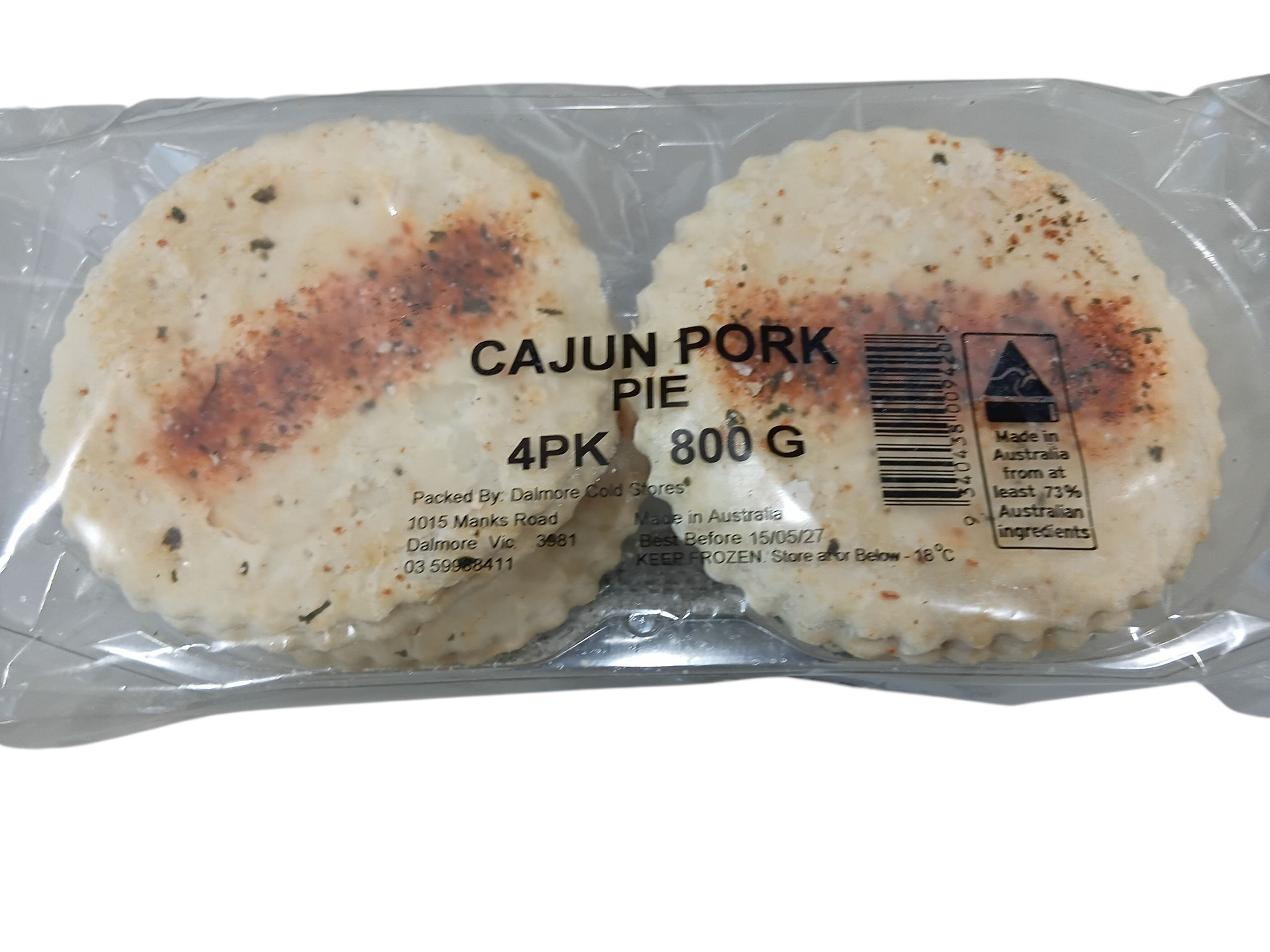 Cajun Pork Pies 4 pack (800g)