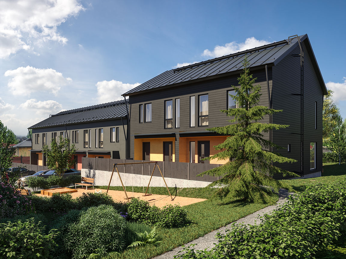 Rural Tranquility - Visualization of tranquil suburban homes inspired by the Scandinavian countryside.