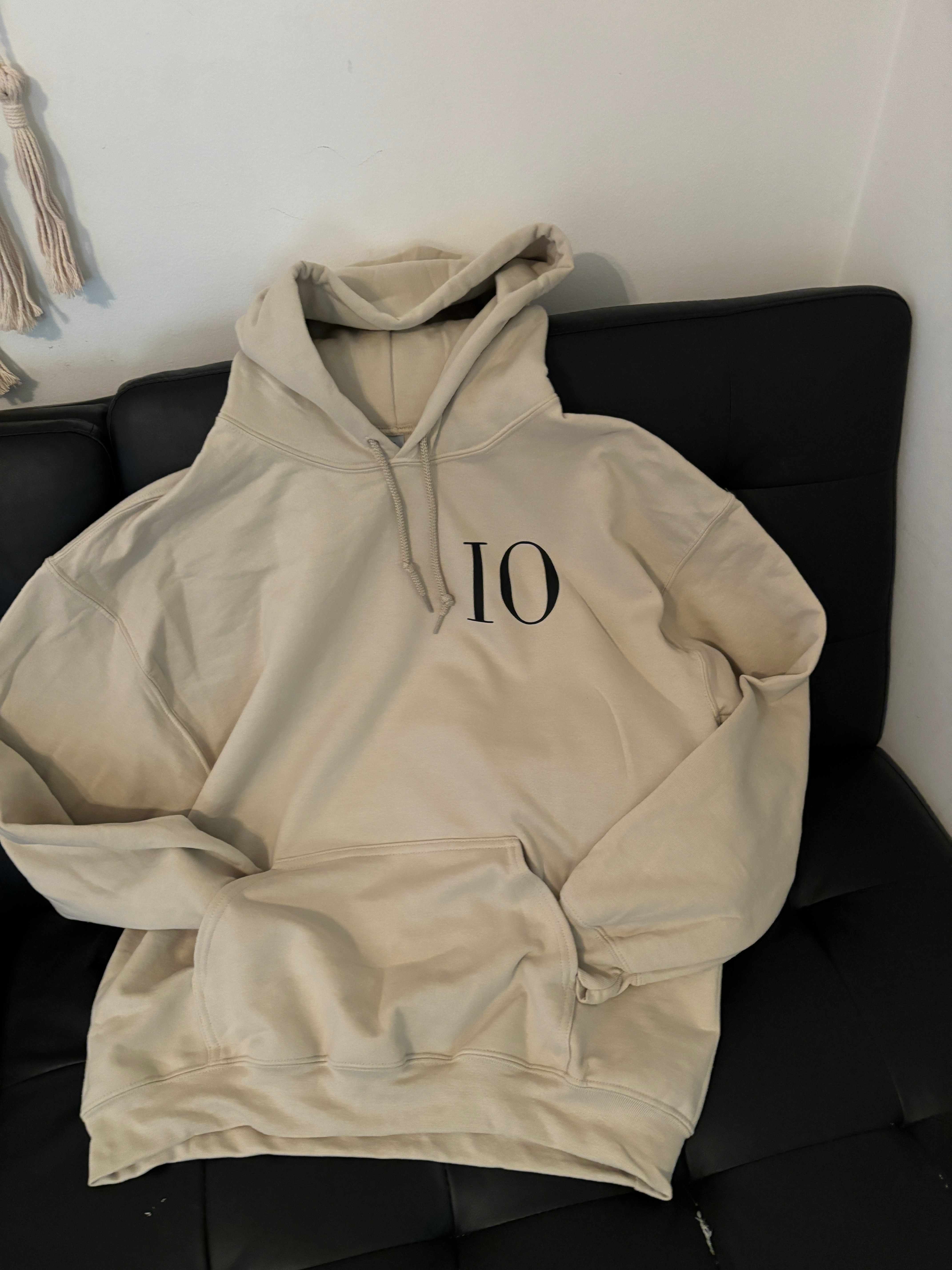 image of a tan hoodie