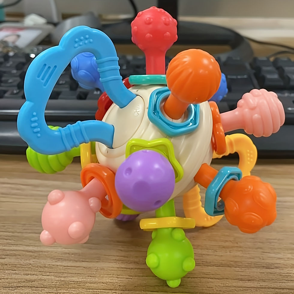 Thumbnail: 2 In 1 Montessori Baby Toys, Baby Sensory Teething & Rattle Toys, Early Learning