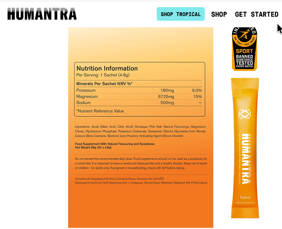 Humantra tropical electrolyte