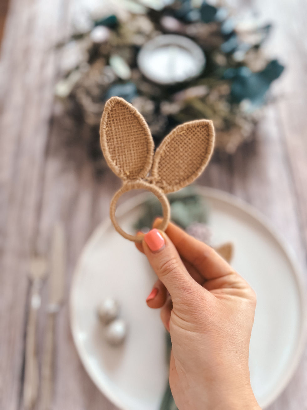 Miniaturbild: Serviettenringe Ostern | Osterhase Tischdeko