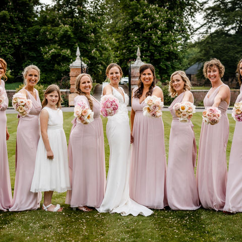 Bridesmaids in dusky pink