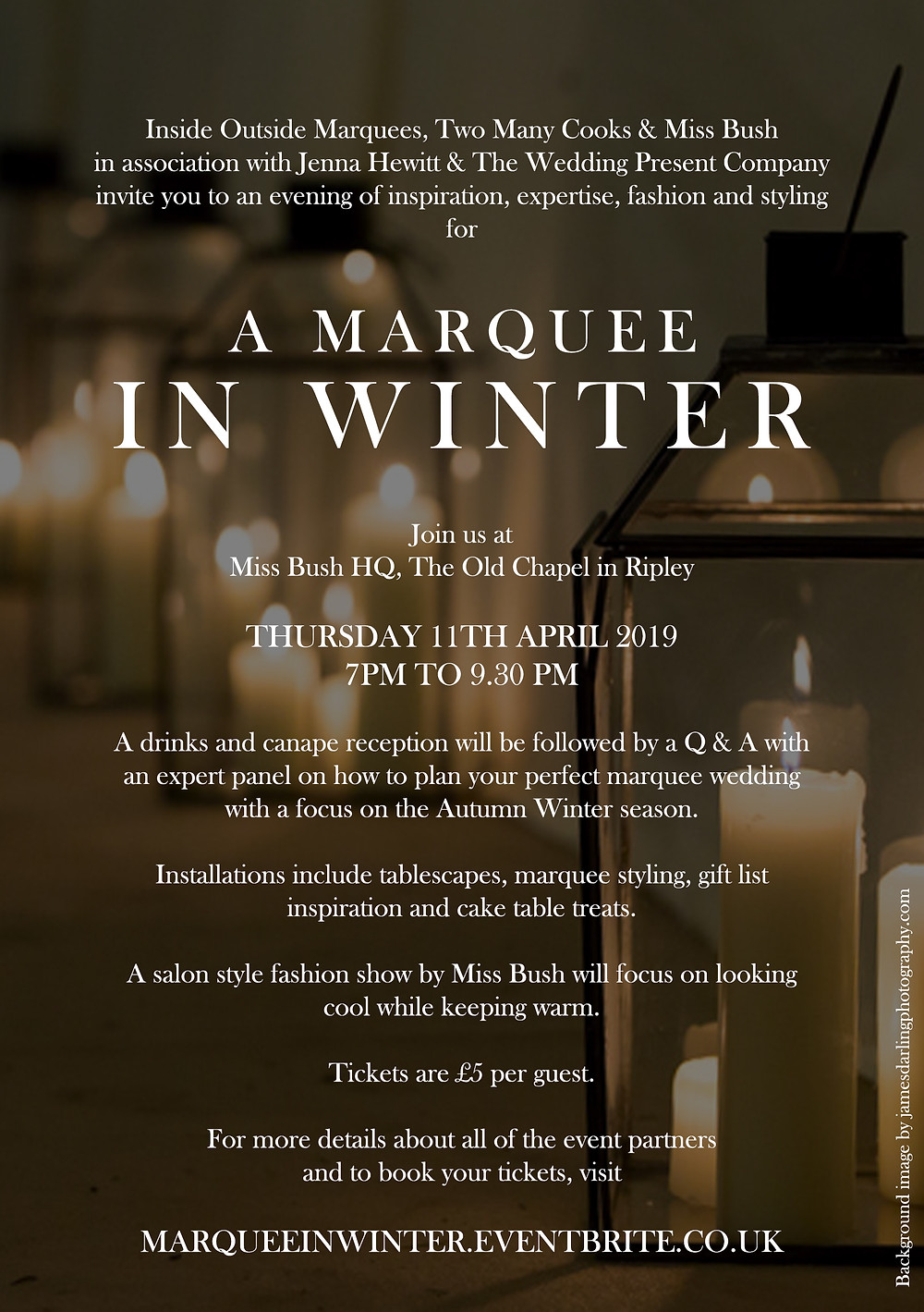 A marquee in winter wedding event
