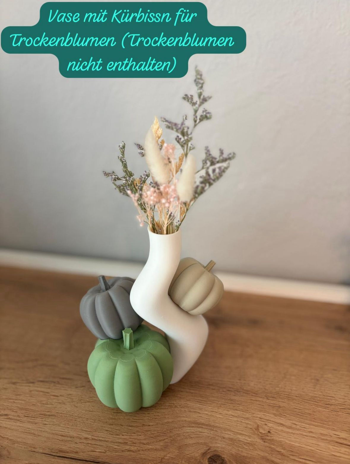 Vase mit 3 Kürbissen