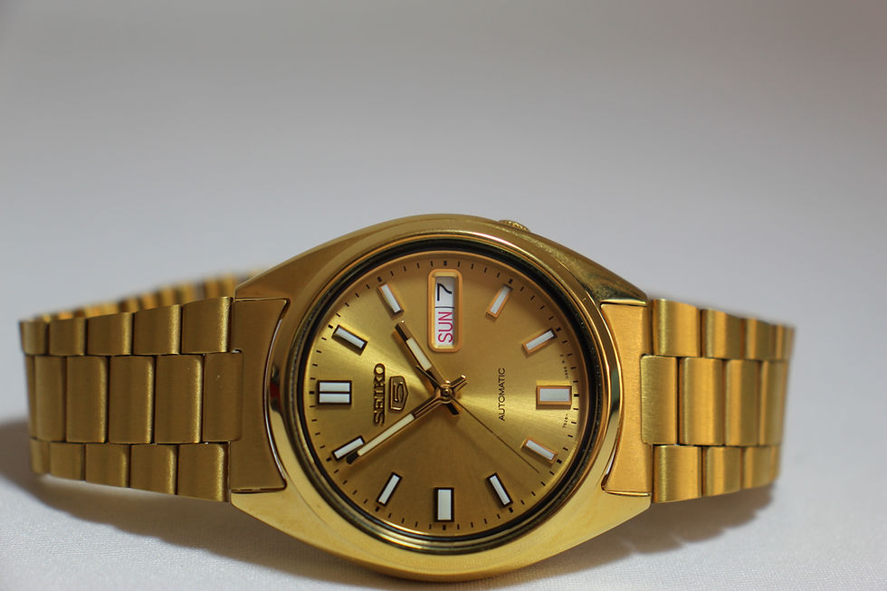 Miniatura: Relógio Seiko automático dourado index prata