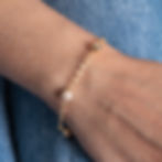 Pulseira folheada bola e pérola