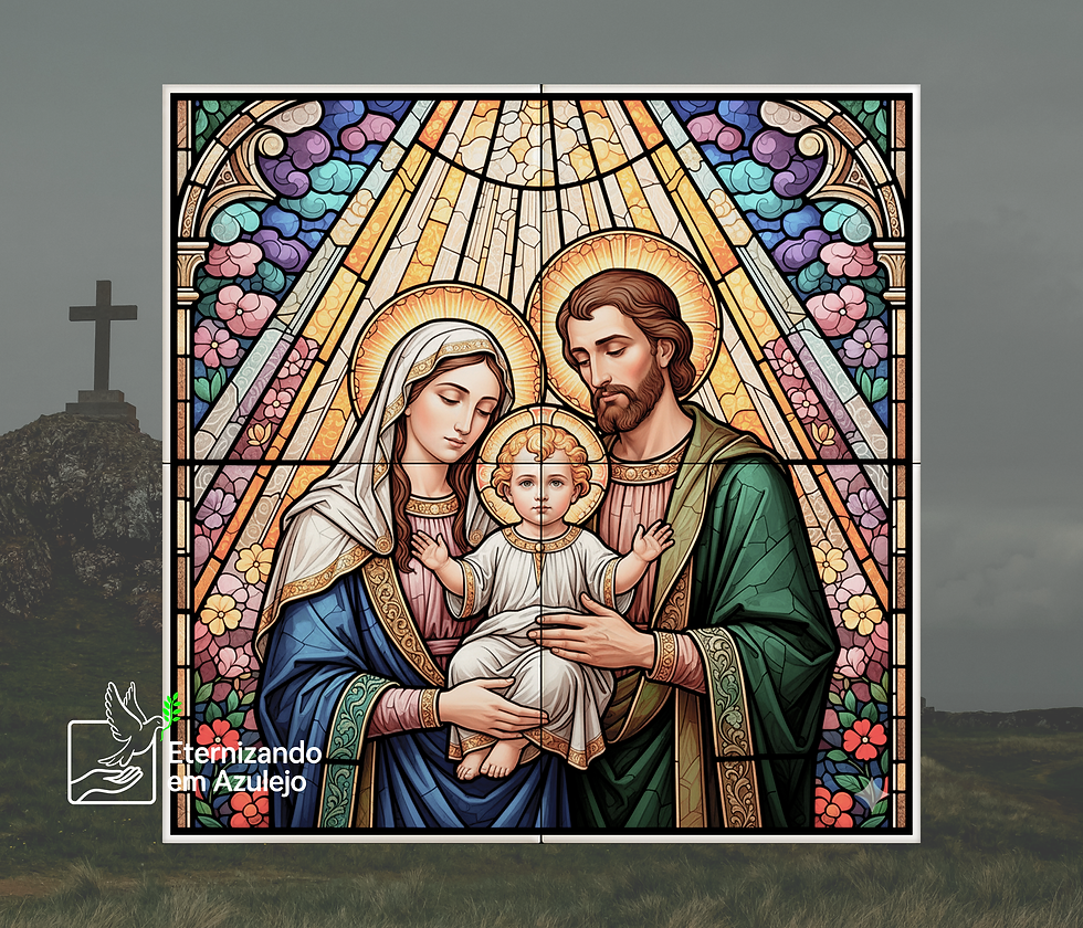 Mosaico de Azulejo Personalizado 40x40 (4 Peças) - Sagrada Família