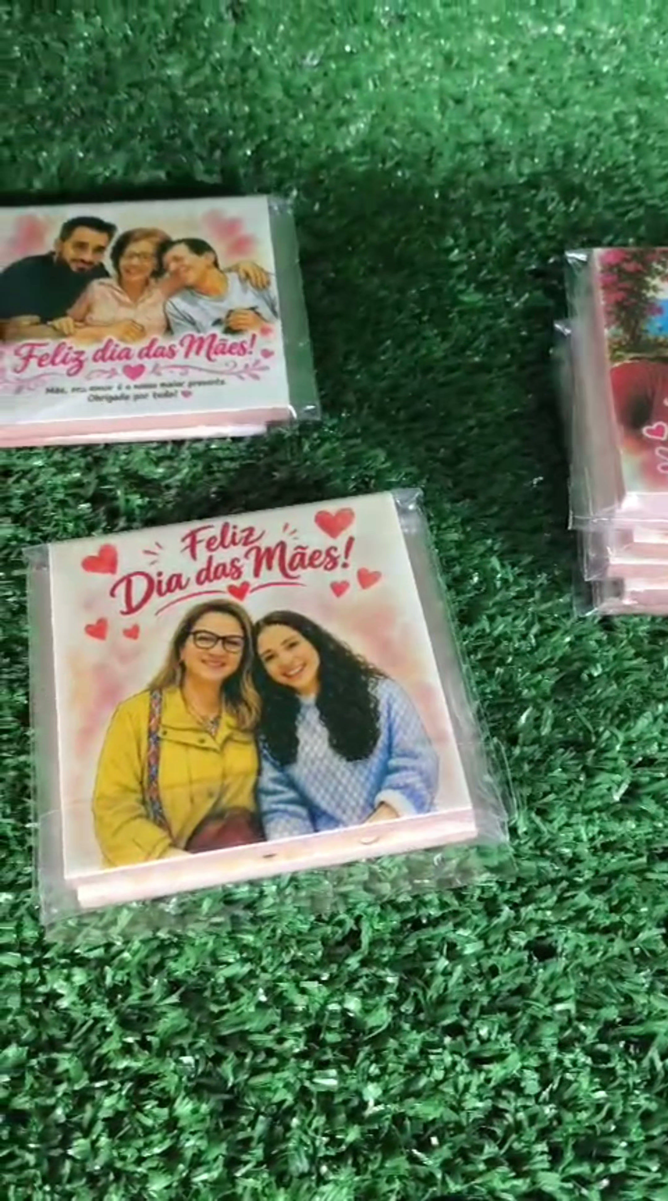 Azulejo Personalizado com Imã 75x75 mm vídeo real do produto em cerâmica de alto brilho