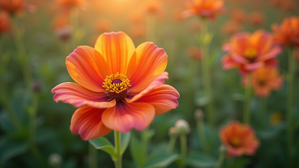Close-up view of a vibrant flower blooming in a garden