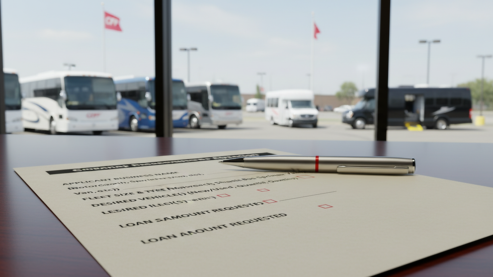 Church bus financing paperwork and application documents