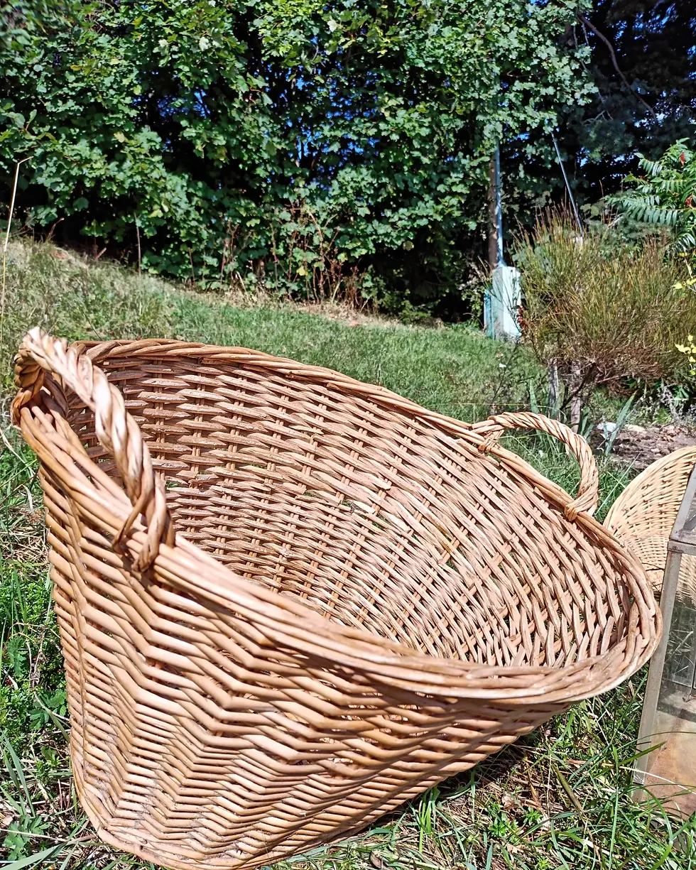 Panier en osier avec deux anses