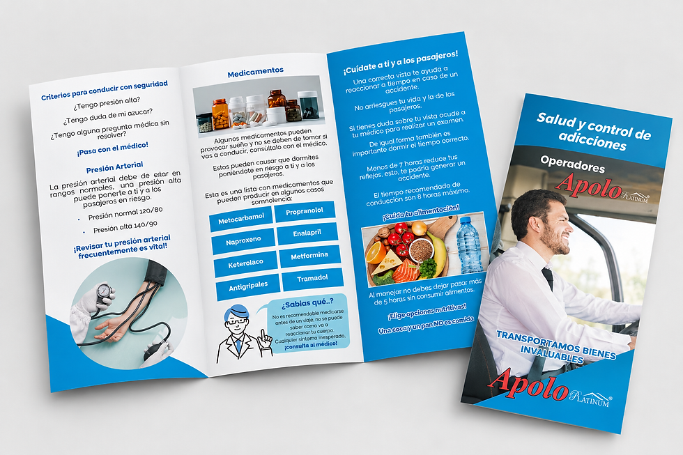 Tríptico de salud para conductores
