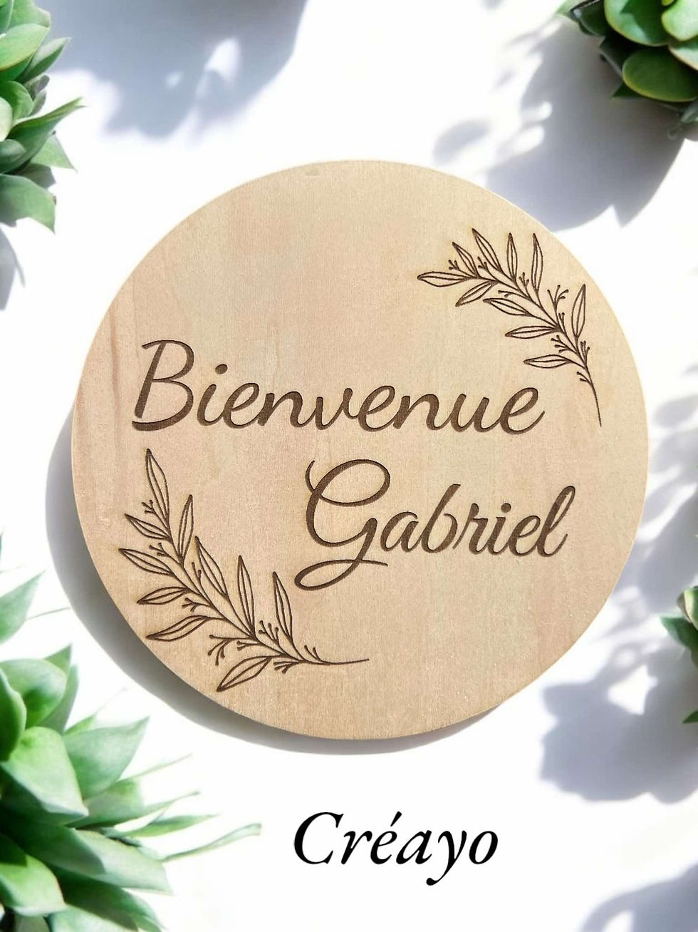 Disque en bois pour annonce d'évenement