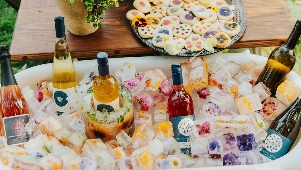 edible flower ice cubes