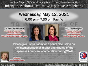 Join us for a discussion on the Intergenerational Trauma of Japanese Americans Wednesday May 12th